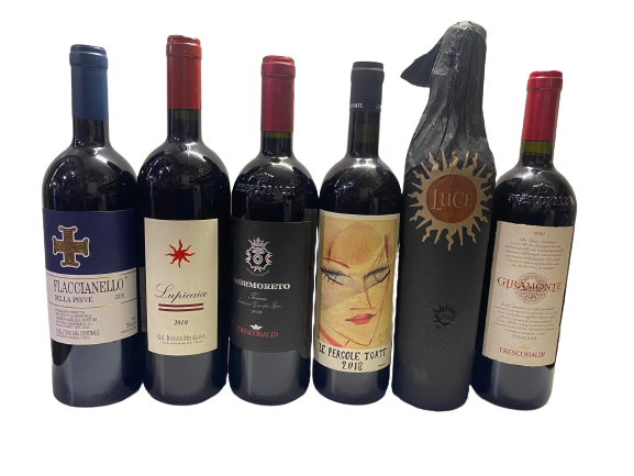 Super Tuscan luxurious and collectible wine box 6bott